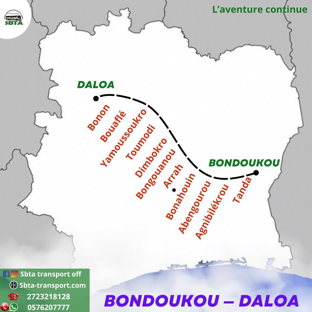 Nouvelle destination Bondoukou - Daloa