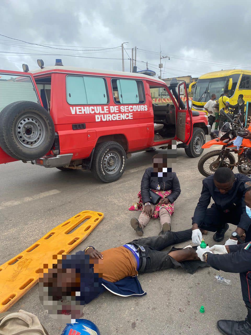 Collision entre un tricycle et un motocycliste